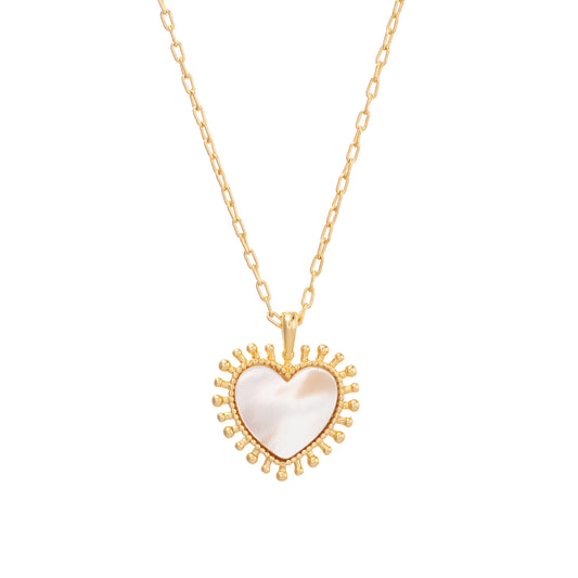 Talis Chains Mini Heart Pendant Necklace - Mother Of Pearl
