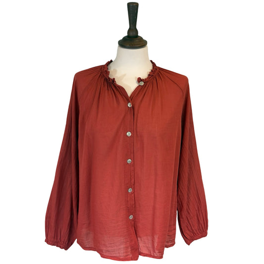Joy Long Sleeve Frill Blouse
