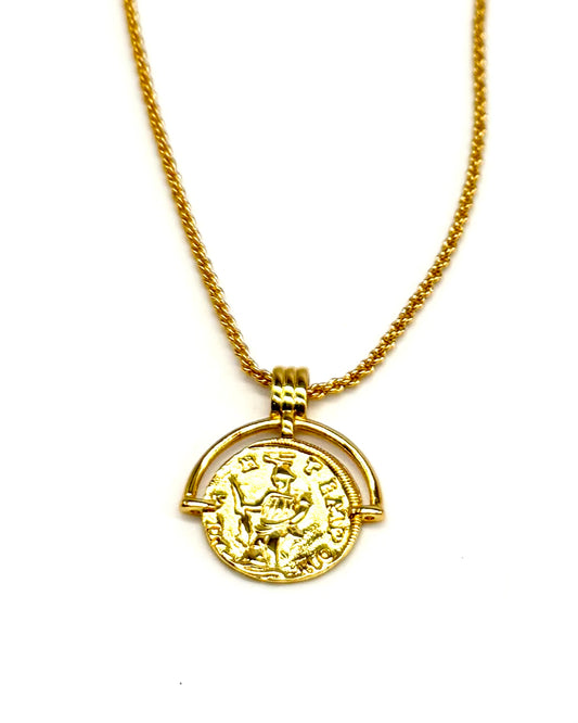 Long Coin Pendant Necklace