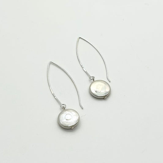 Flat Stone Drop Earrings