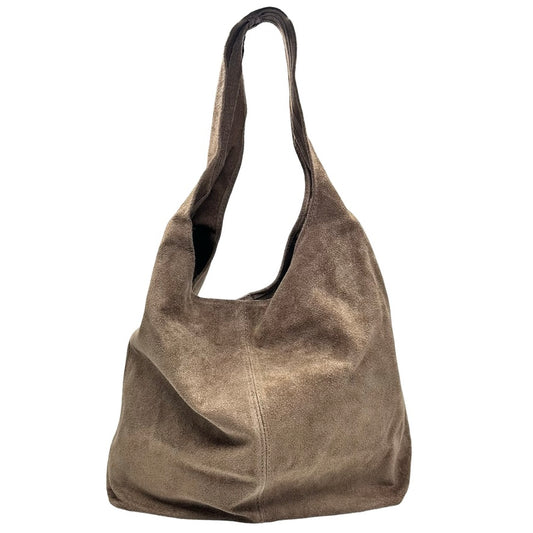 Suede Leather Slouchy Handbag