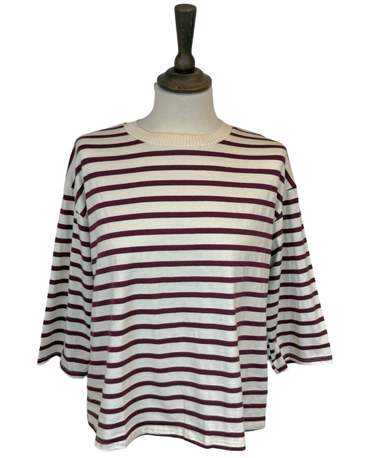 Aurelia Three Quarter Sleeve Stripe Top