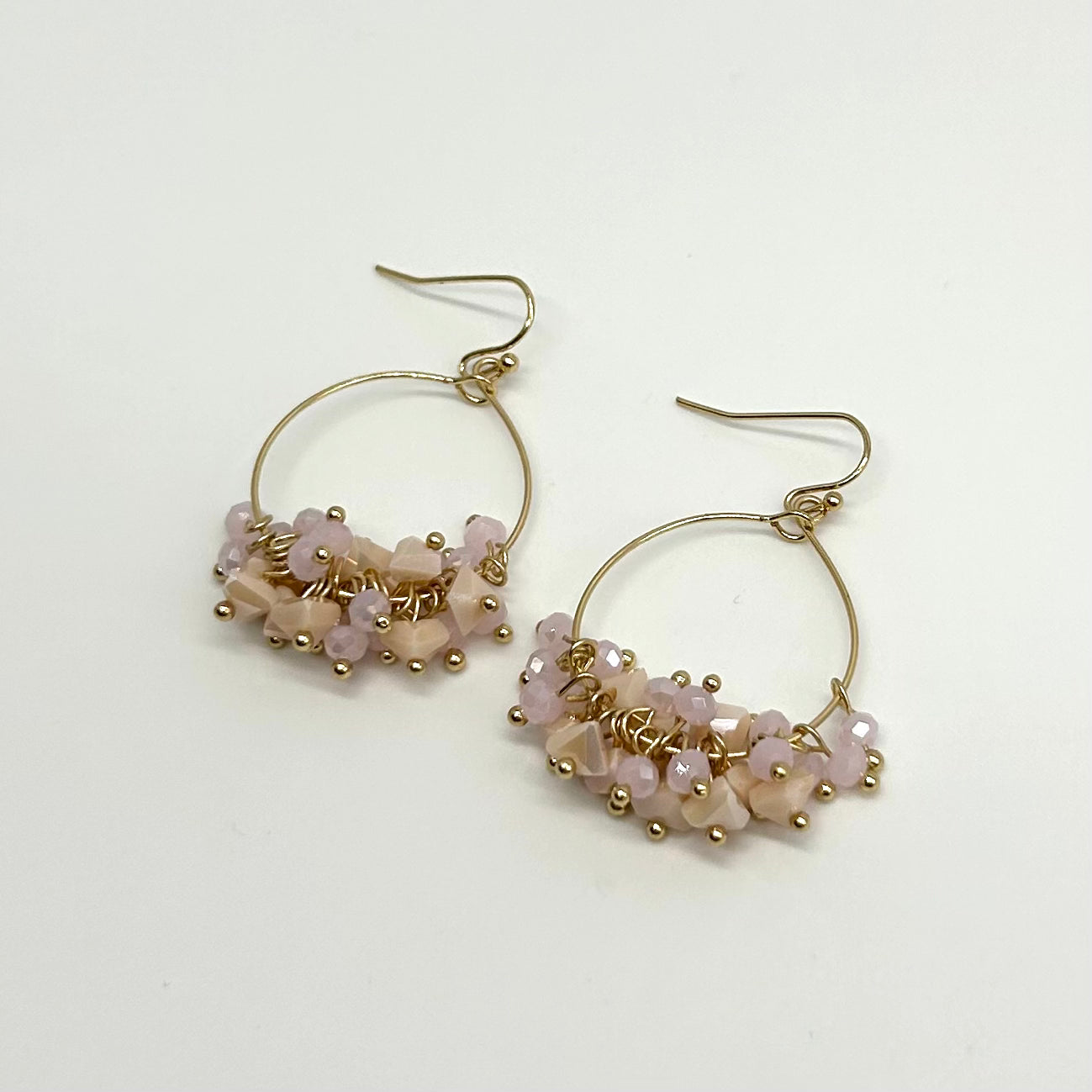 Crystal Cluster Hoop Drop Earrings