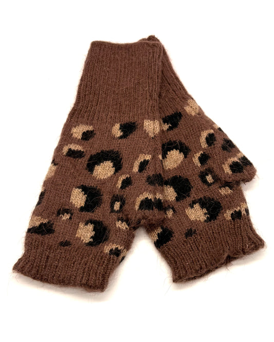 Leopard Print Fingerless Gloves