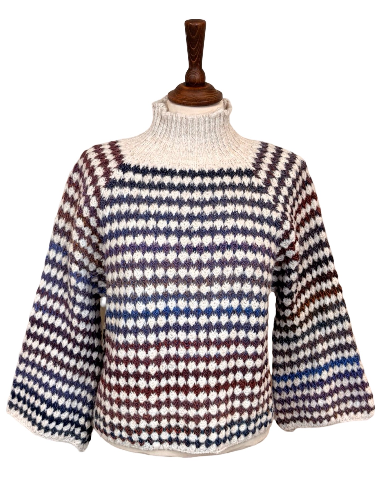 Rosalind Crochet Funnel Neck Jumper