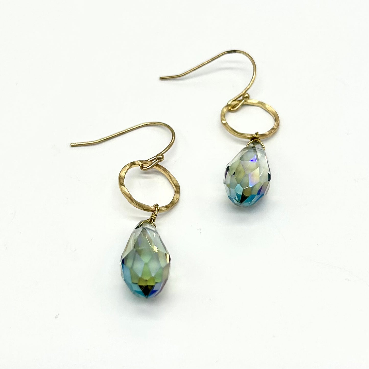 Teardrop Crystal With Ring Drop Earrings