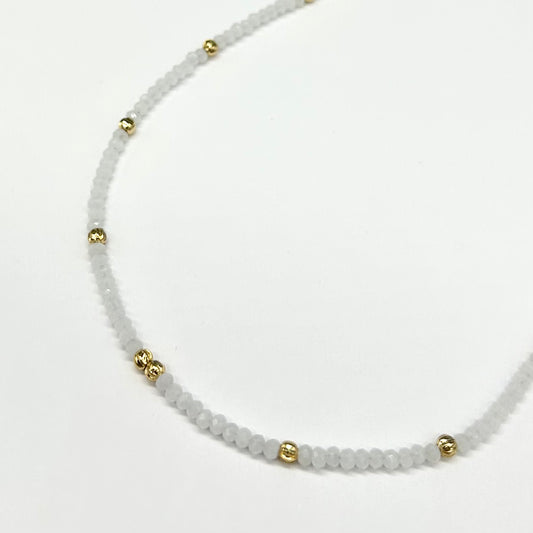 Gold & Facet Bead Necklace