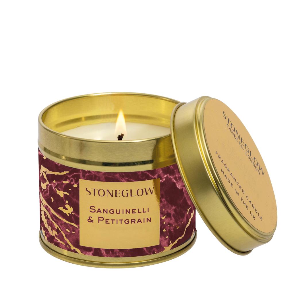 Stoneglow Sanguinelli & Petitgrain Candle Tin