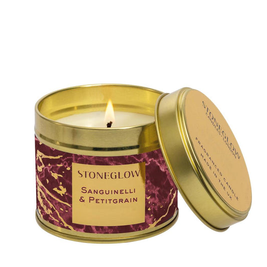 Stoneglow Sanguinelli & Petitgrain Candle Tin