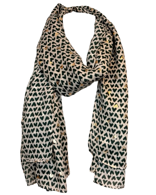 Mid Weight Ditsy Heart Scarf