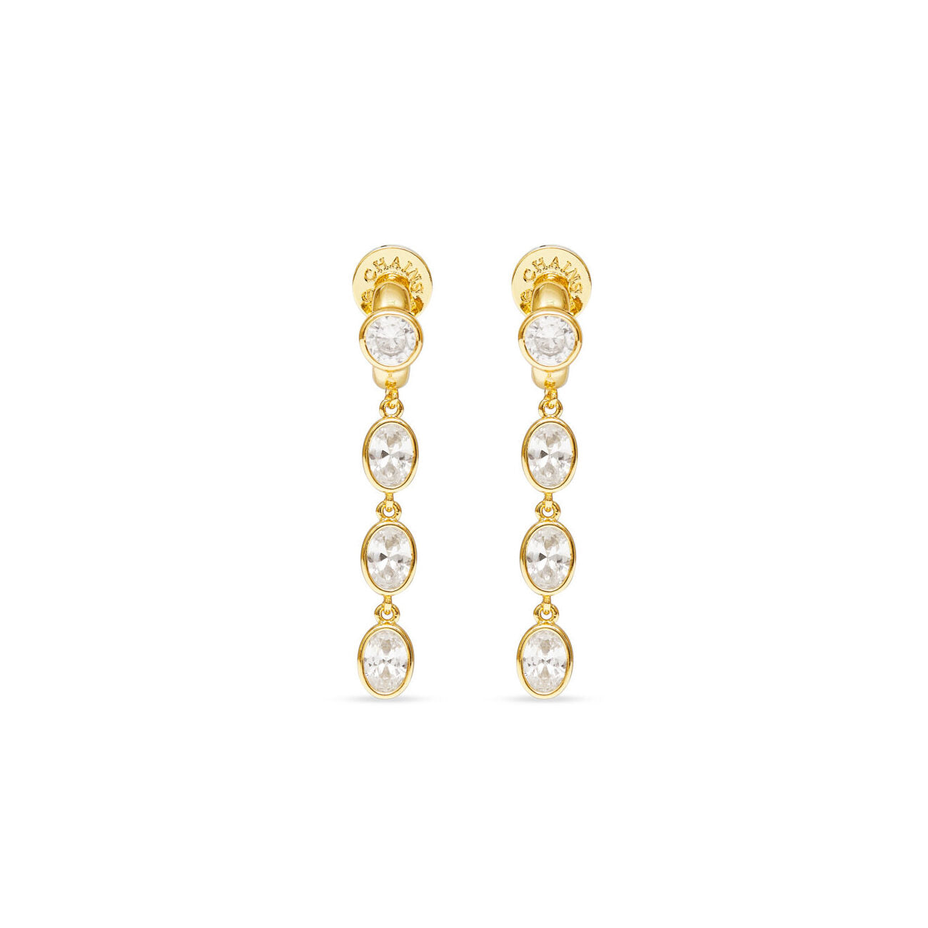 Talis Chains CZ Three Drop Huggies