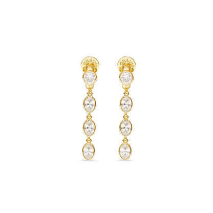 Talis Chains CZ Three Drop Huggies