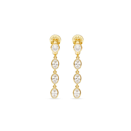 Talis Chains CZ Three Drop Huggies