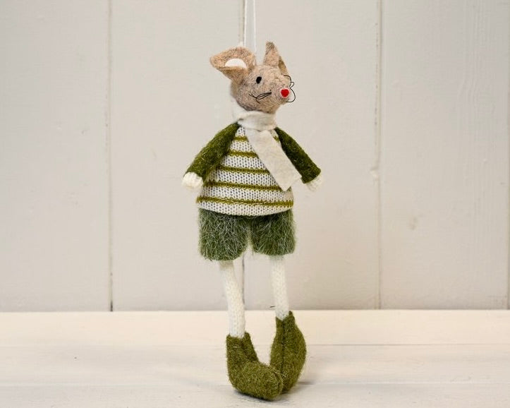 Green Stripe Hanging Mouse