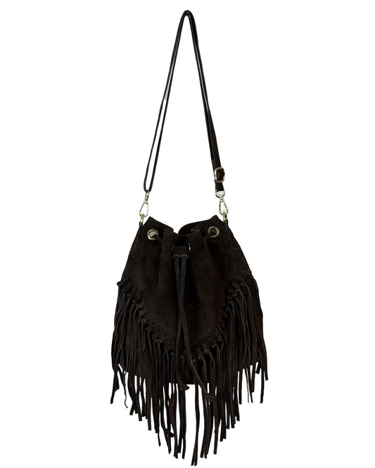 Suede Tassel Crossbody Bag