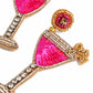 Strawberry Daiquri Pink Cocktail Earrings