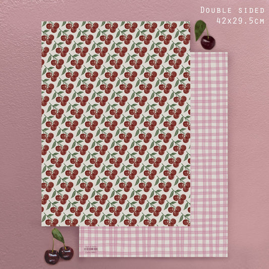 Small Gift Wrap Sheet-Cherries