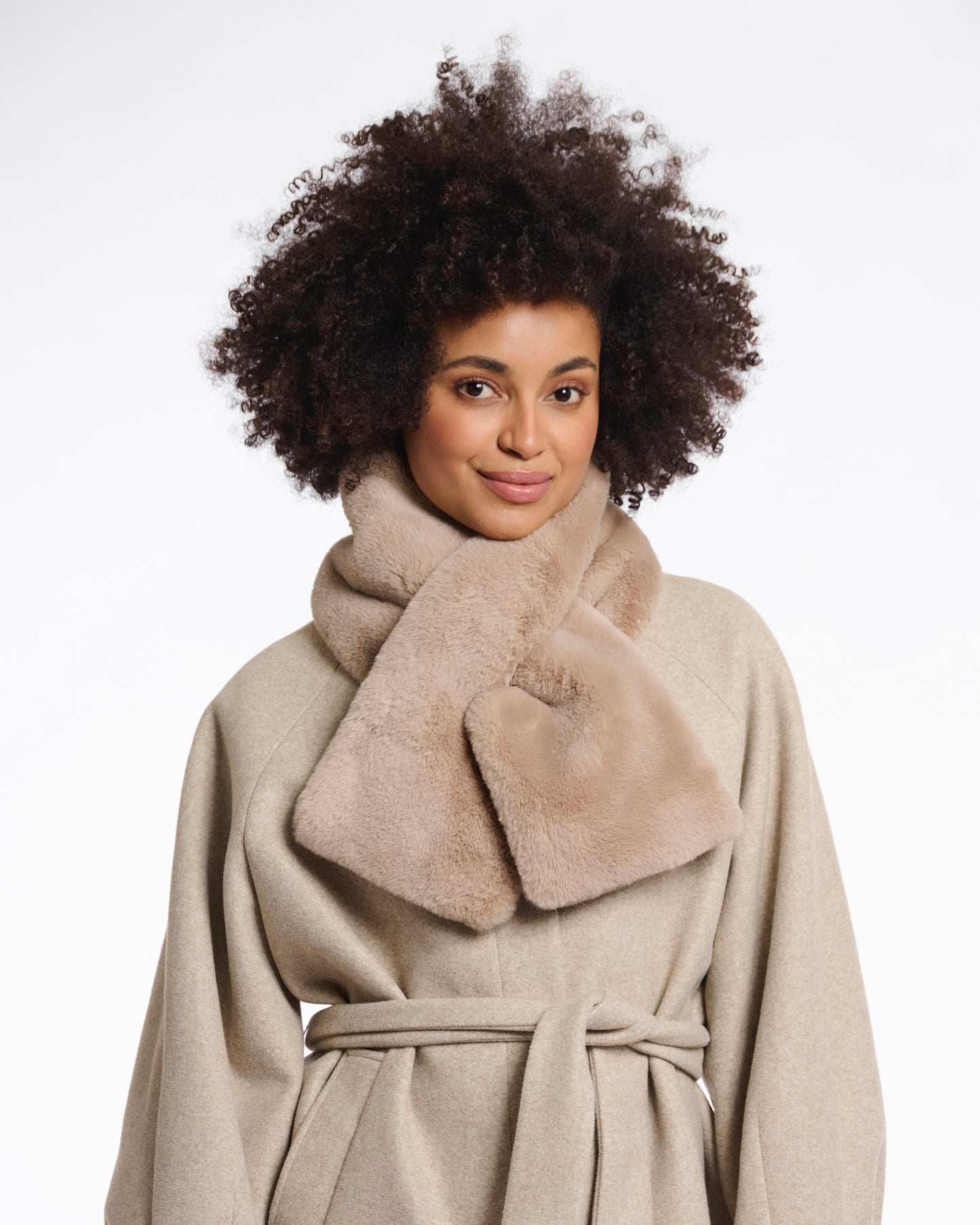 Rino & Pelle Stip Faux Fur Scarf