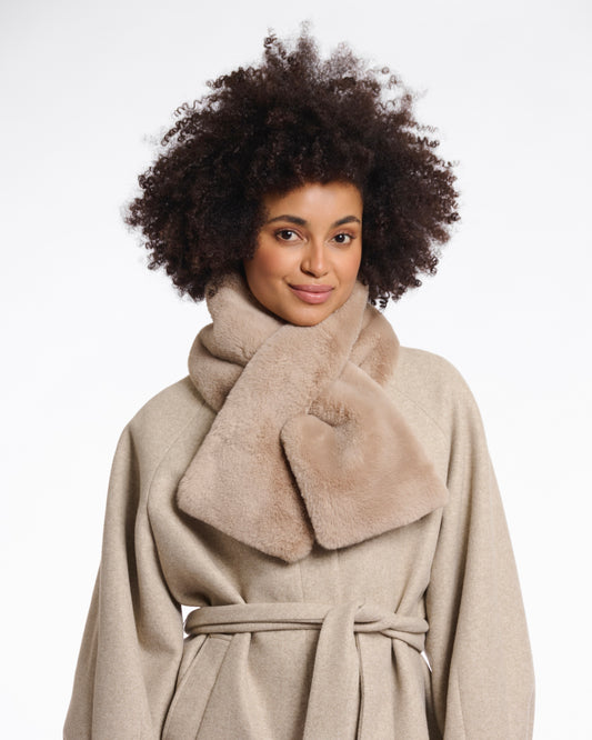 Rino & Pelle Stip Faux Fur Scarf