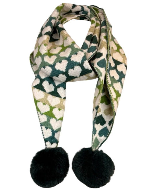 Heart Pom Pom Scarf
