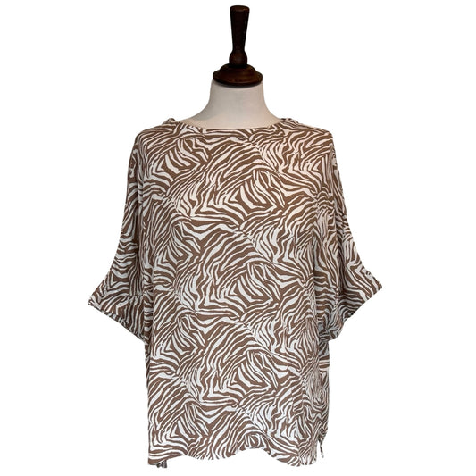 Hilary Zebra Keyhole Back Top
