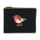 Dark Green Robin Small Velvet Pouch