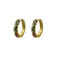 Gold Multi Colour Cubic Zirconia Huggie