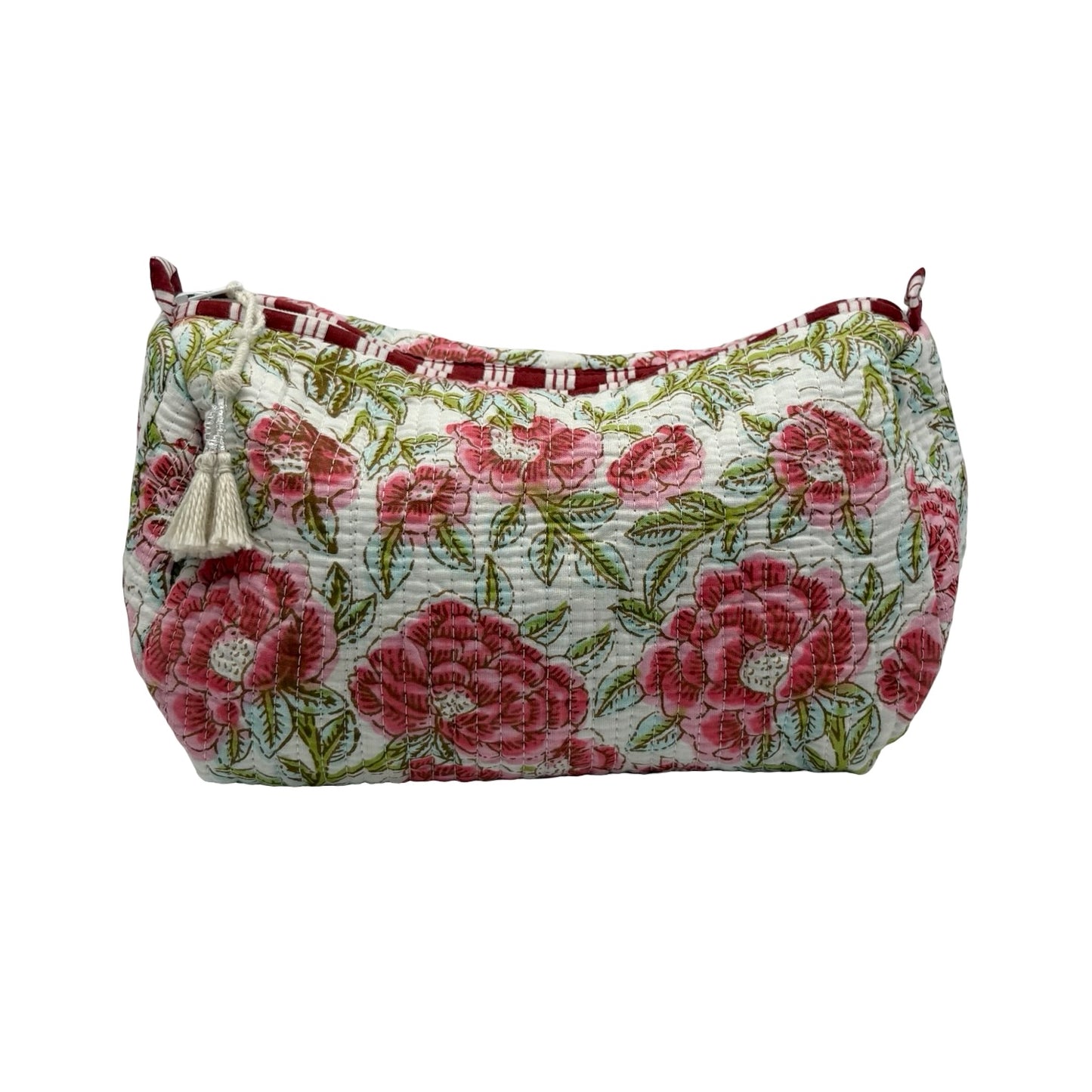 Rose Block Print Trio Of Cosmetic Bags