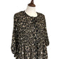 Angel Leopard Tie Front Blouse