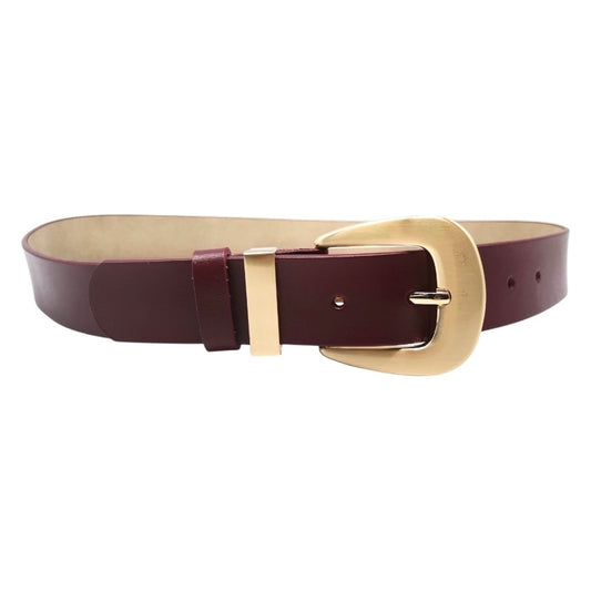 Leather Gold Buckle Belt