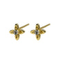Gold Flower Stud With Cubic Zirconia Centre