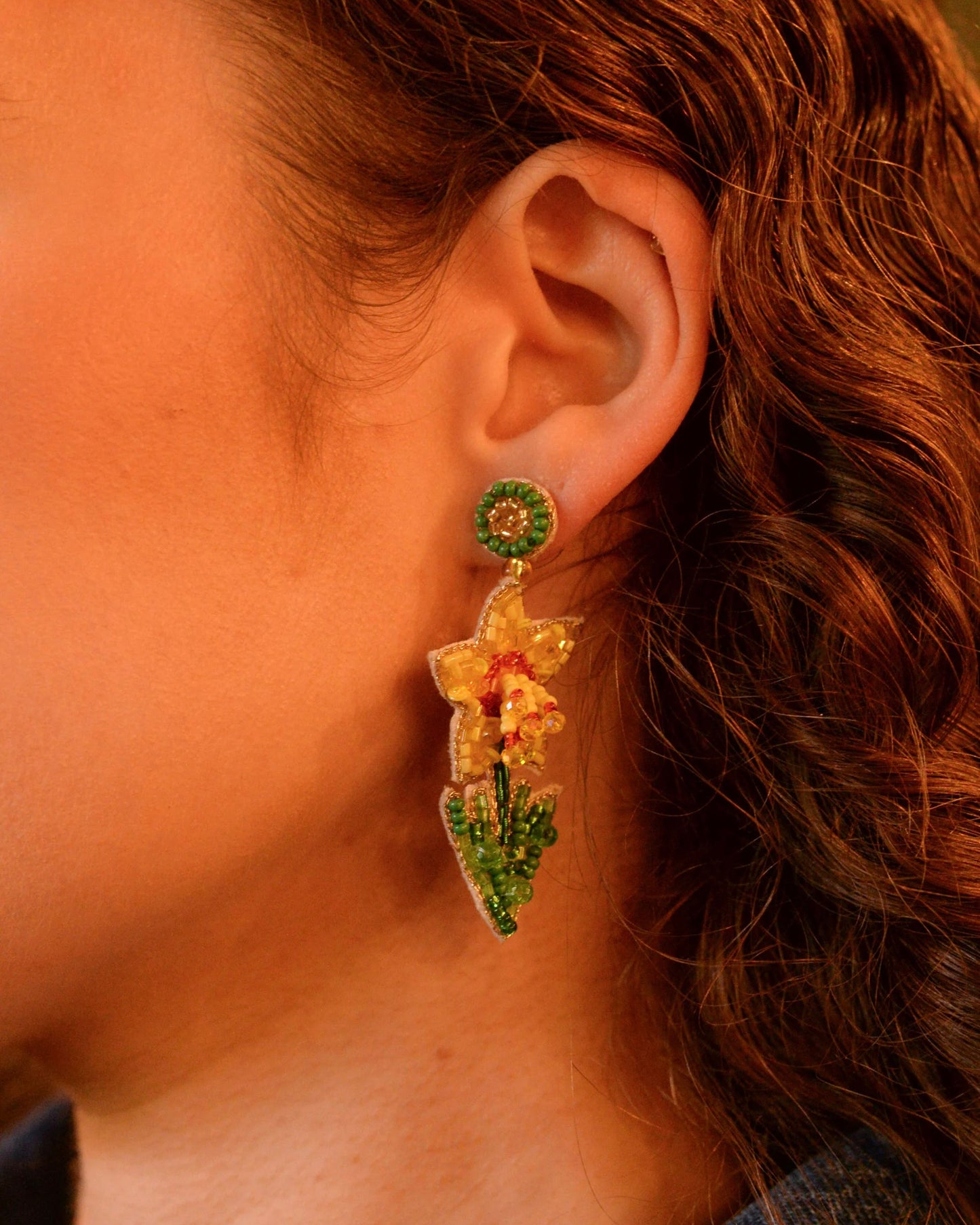 Daffodil Beaded Earrings