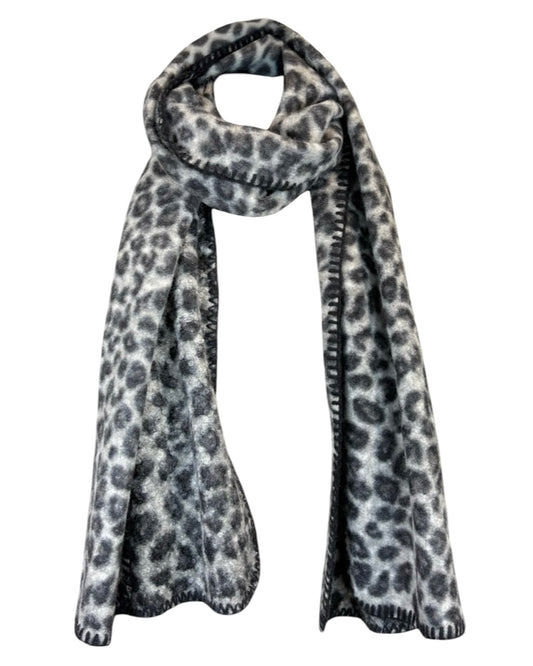 Leopard Print Blanket Stitch Scarf