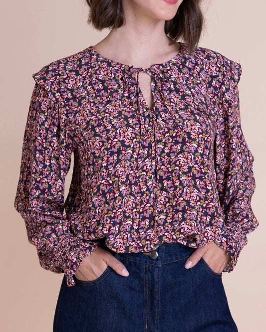 Crepe Frill Neck Blouse