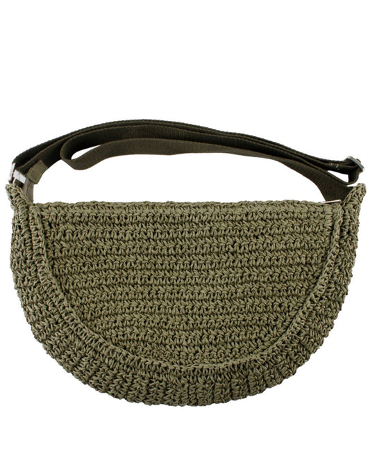 Straw Half Moon Crossbody bag