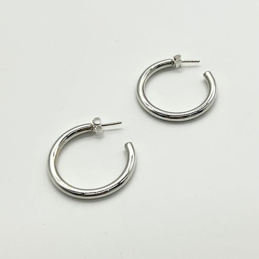 Large Silver Hoops