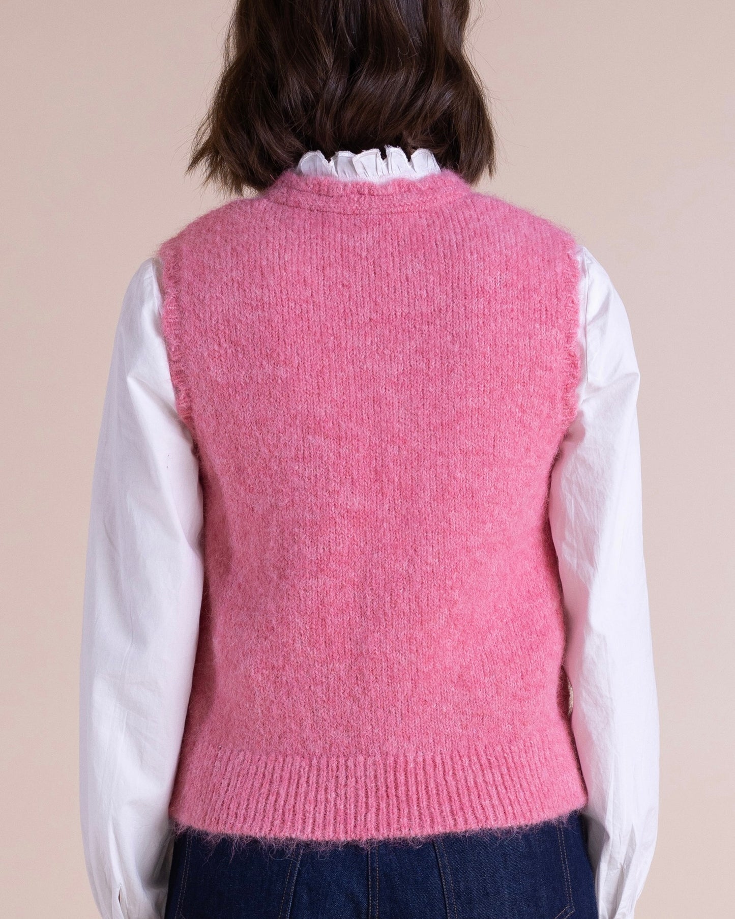 Scalloped Edge Knitted Vest