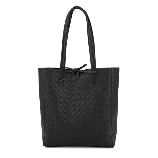 Small Woven Leather Shopper
