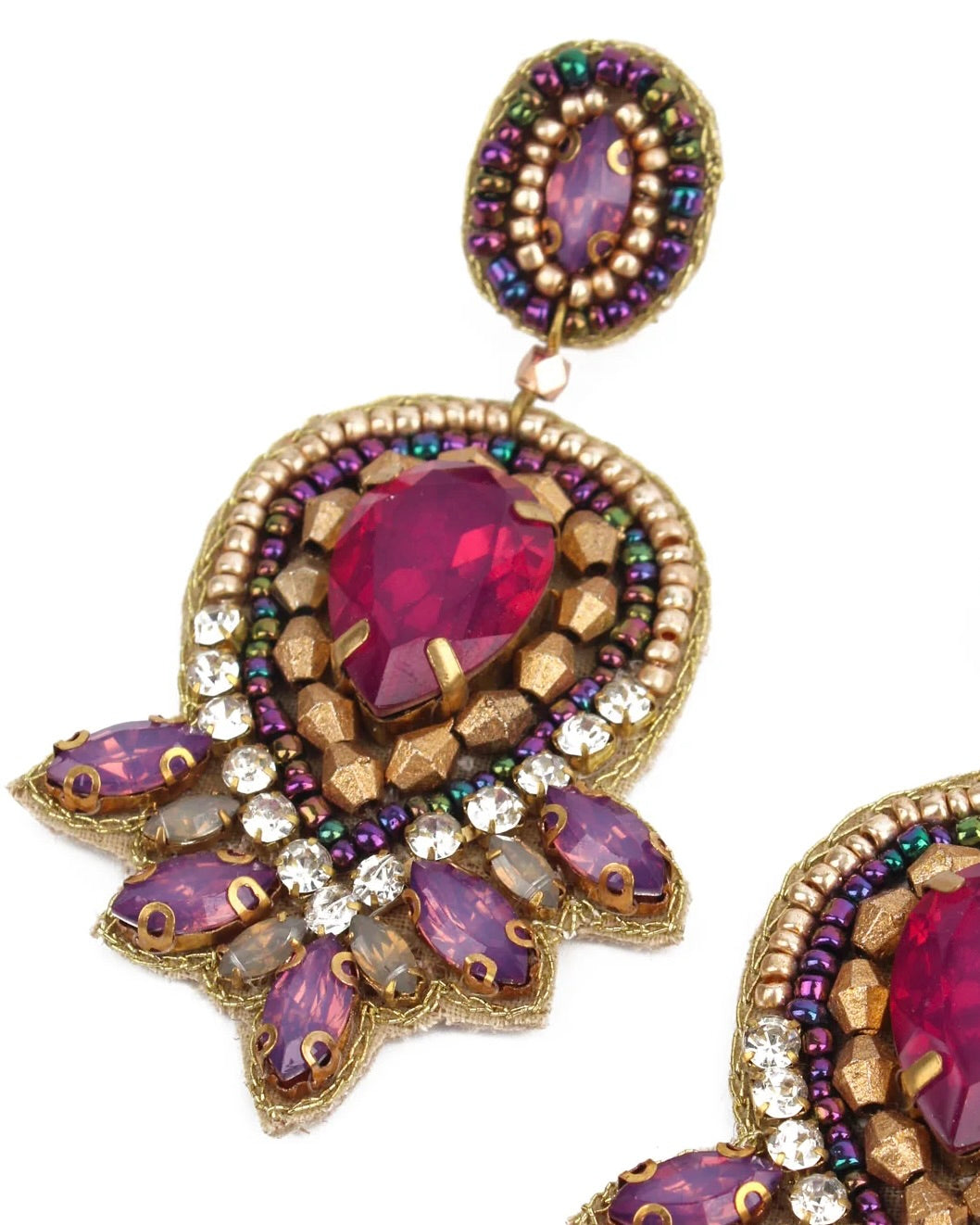 Pink & Gold Art Deco Earrings