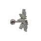Silver Fan Stud With Cubic Zirconia