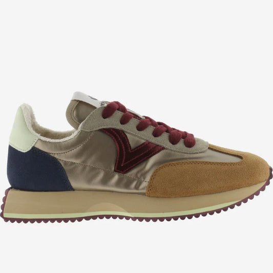 Victoria Cosmos Metal Nylon & Split Leather Trainers