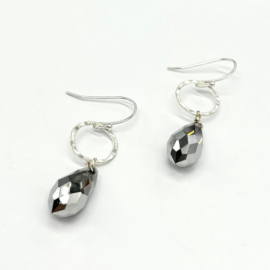 Teardrop Crystal With Ring Drop Earrings