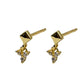 Gold Trio Drop Stud With Cubic Zirconia