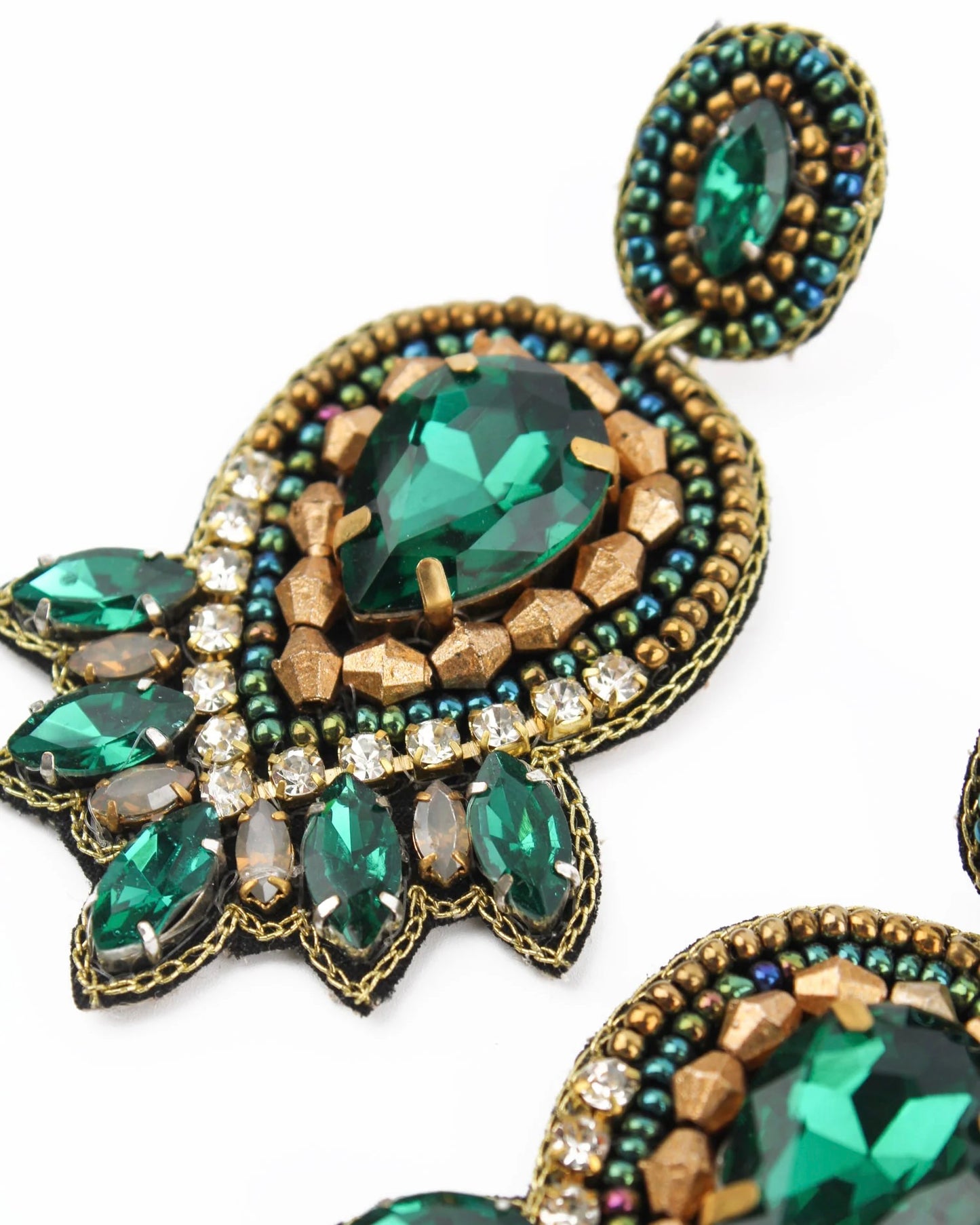Green & Gold Art Deco Earrings