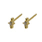 Gold Stud With Cubic Zirconia Centre