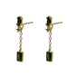 Gold Drop Stud With Green Cubic Zirconia
