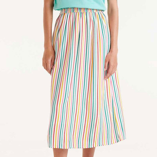 Antonia Striped Midi Skirt