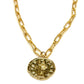 Hammered Chain Coin Pendant Necklace
