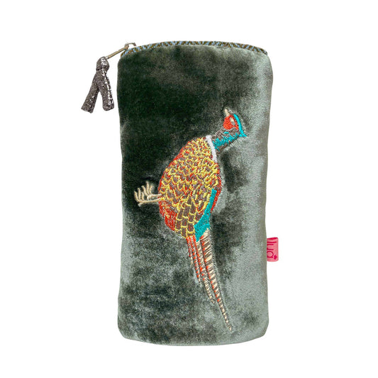 Pheasant Velvet Glasses Purse