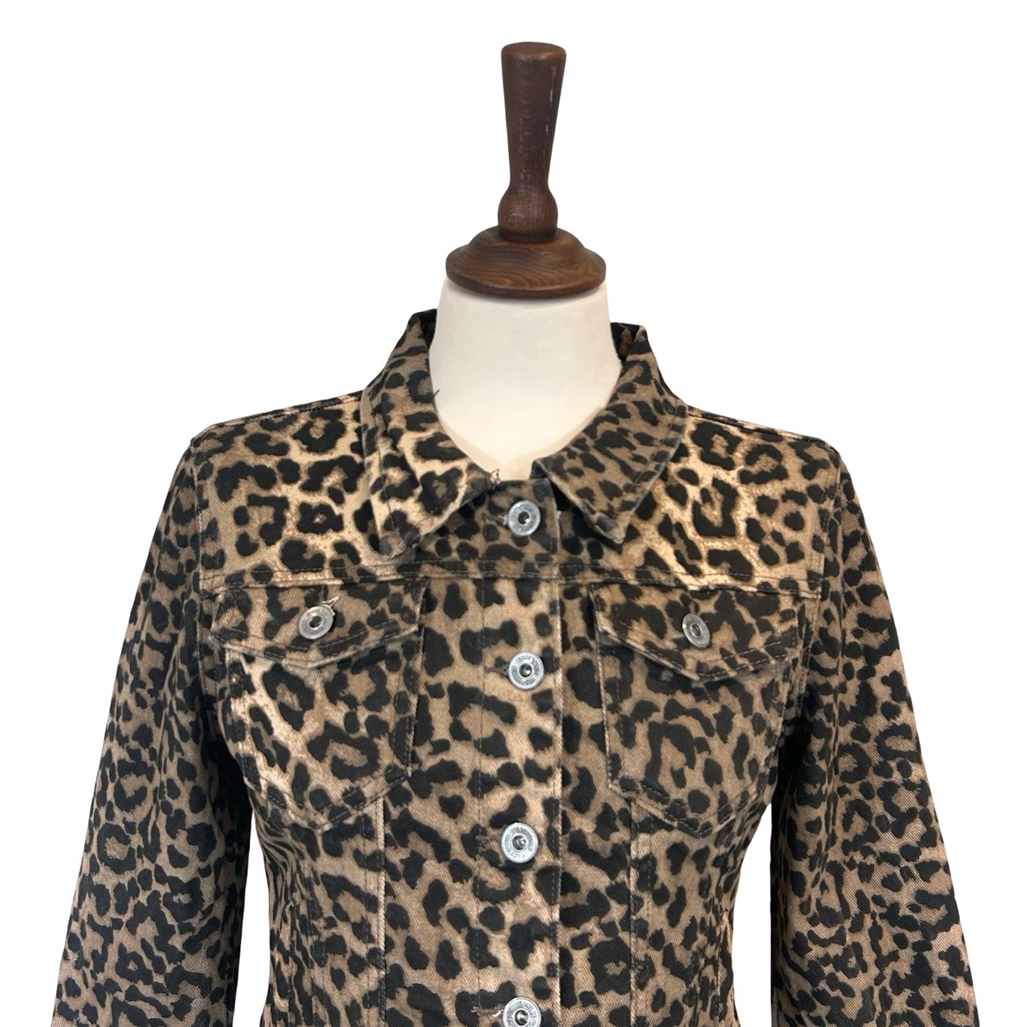 Luna Denim Leopard Print Jacket